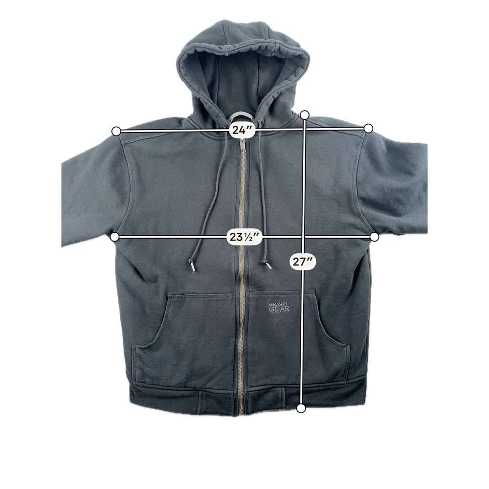Gravel Gear Men's Hooded Insulated Coat Size Large 100%‎ Cotton Black Jacket